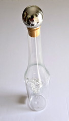 Grappa Alexander Aqva Di Vita Hand Blown Glass Grapes Empty Wine Bottle Italy