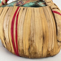 Vintage 1970 Chianti Fiasco Straw Empty Bottle Wrapped Italy 1 Qt Decor 11&Prime; Aqua