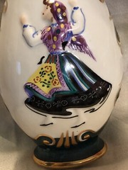 Viana Teal Green Dancing Girl Decorative Empty Wine Bottle 🇵🇹 Portugal