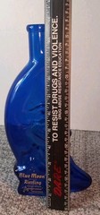 Blue Moon Riesling 500ml Blue Glass Collectible Wine Bottle Moon Face Design