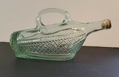 Vtg.London WINERY LTD Aqua Green Glass Horizontal Bottle w/Handle London Ontario
