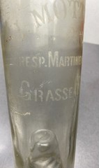 Antique Vintage French Glass Wine Bottle Etched J. Mottet & Co