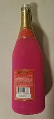 Festive Holiday Sparkling Wine Empty Bottle: Fuzzy Textured Hot Pink Color