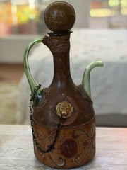 Italian 1920’s Leather Wine Decanter Server Hand Made Rare Find🦄