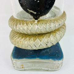 Vintage Viarengo SA Torino Glass Wine Bottle Italy Snake Serpent Dragon Koi Fish
