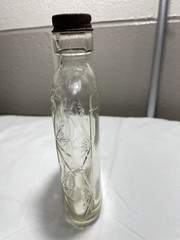 Antique Half Pint Wine Bottle 6.5 In. Starburst Design