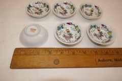 Vintage Set of 6 Chinese Mijiu or Rice Wine Cups Traditional Art Bird