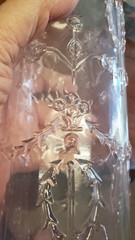 VTG Pink Tinted Glass Wine Empty Bottle Made in Italy Ornate Novelty Rare Find