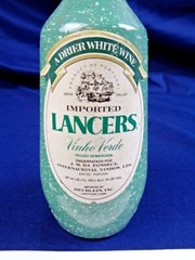 Vintage Lancers Vinho Verde Empty Pull Top Wine Bottle Green and White