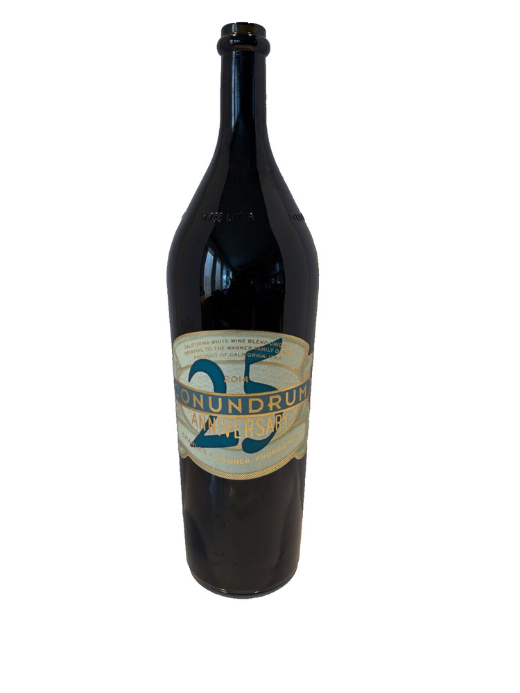 CHARLES WAGNER 2014 CONUNDRUM 25TH ANNIVERSARY 3 LITER WINE BOTTLE FOR DISPLAY