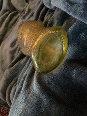 Italian Wine Bottle In Shape Of Fish, Vintage, Golden Color 12”x4”