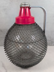 Dame Jeanne Verac La Bridoire SGDG French Demijohn Mesh Covered Wine Bottle