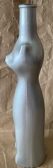 Silver Wine Bottle Happy Cat, empty, 13&Prime;tall, glass, cork inside bottle