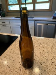SALE! Vintage Honey Amber Empty Wine Bottle – Item#B81