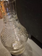 1933 Owens-Illinois Glass Company Liquor Wine Decanter Embossed Grapes Leaf VTG