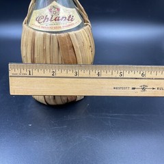 1967 Chianti Wine Bottle Rattan Wrap Wicker Basket Loop Italy Bandini Vintage