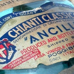 Vintage 1970 Chianti Fiasco Straw Empty Bottle Wrapped Italy 1 Qt Decor 11&Prime; Aqua