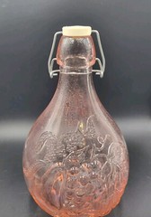 Vintage 10.5&Prime; Italian Jus De Fruits Pink Glass Wine Bottle Casadis Milano