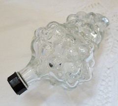 Vintage Grapes Bunch Glass Bottle Made in France *Empty* Original Twist Lid