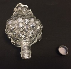 Clear Glass Bottle Grape Bunch Shaped Wine Decanter 6.5&Prime; Cluster Vintage Decor