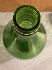 Vintage Embossed Grapes Green Glass Half Gallon Wine Bottle ~ EMPTY