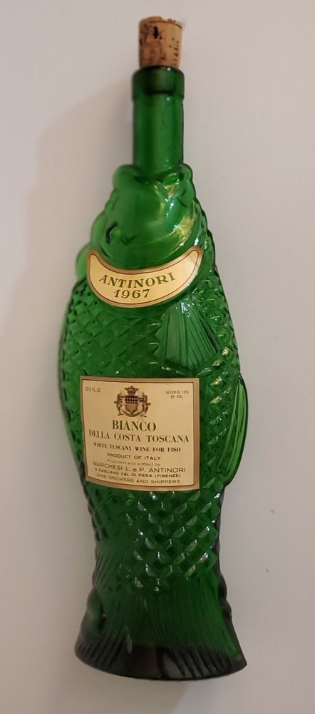 Italy-Green Fish Wine Bottle Antinori 1967 Bianco 13½ » EXC+