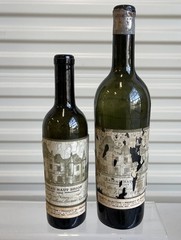 RARE Lot Of 2 Vintage 1919 Chateau Haut Brion Blob Top 12oz & 24oz Bottles Wine
