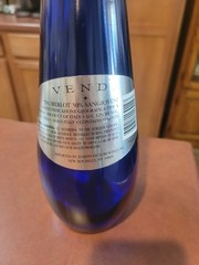 Cobalt Blue Glass Wine Bottle: Vendi 70% Merlot & 20% Sangiovese 16 1/2&Prime; Tall