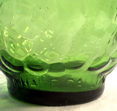 Vtg Gallo Green Emerald Glass Wine Bottle/Jug With Embossed Grapes 1/2 Gallon