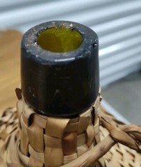 Rare GARIBALDI Wine Jug Demijohn Amber/Green Glass Wicker Wrapped Brazil VTG 60s