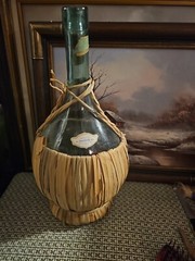 RARE Vintage 1961 Pellegro Suali CHIANTI Rattan Wrap (Empty)