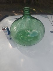 Vintage French Demijohn / Green Glass