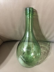 Vtg Wine Bottle Decanter Vino D Italia Italy Round Bottom Green Glass Bordeaux