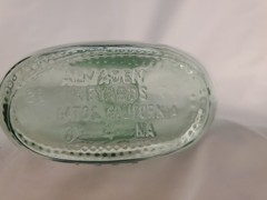 VINTAGE ALMADEN VINEYARDS PONY GREEN GLASS 2/5 PT. WINE BOTTLE LAS GATOS CA #4