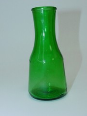 Vintage M LAMONT VINEYARDS 2/5 Pint Green Glass Empty Wine Cruets Bottles.