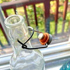 Vintage Le VIN French Wine Bottle Art-Nouveau Porcelain /Rubber Swing Stopper