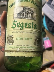 SEGESTA WINE BOTTLE Large 2 quart Antique Emerald Green Glass 15&Prime; High Porcelain