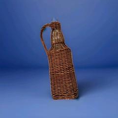 Vintage Wicker Wrapped Clear Square Glass Bottle – Demijohn