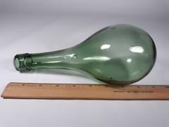 Antique VP Hand Blown Wine Bottle Torpedo Round Bottom Green Glass Early 1900&rsquo;s