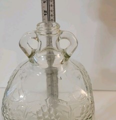Antique Ball Wine 1920s Art Deco Style Two Fingered Handle Glass 1 Gallon Grapes