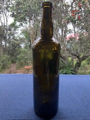 Fonseca Porto Dimpled Brown Glass Wine Bottle Empty 12” Tall 009