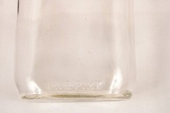 Vintage One Pint Clear Glass Bottle Wine Flask Excellent Condition