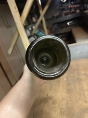Antique Old Rare Early Empty Green Glass Wine Bottle High Kick Up W Paper Label