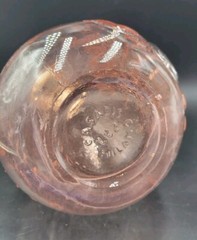 Vintage 10.5&Prime; Italian Jus De Fruits Pink Glass Wine Bottle Casadis Milano