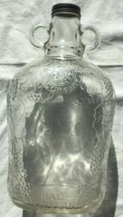 1/2 gal grape embossed glass wine bottle Ambrose Quality Rules Supreme no cap