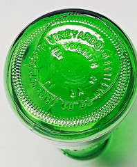 Cruet M LAMONT VINEYARDS Green Glass Empty Wine Vintage 2/5 Pint