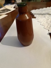 Vintage J M Fonseca Azeitao Brown Painted Glass Bottle From Portugal
