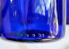 Cobalt Blue Bottles Assorted Set of 3 Candle Sticks Vases Decor 9 to 13 inch