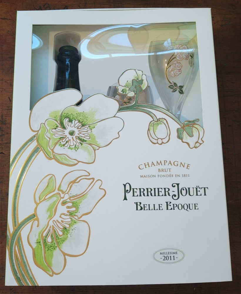 PERRIER JOUET CHAMPAGNE. BELLE EPOQUE EMPTY BOX+BOTTLE Floral 750ml. 2011