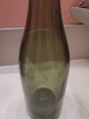 Vintage 1920&rsquo;s Green Wine Bottle 11.5  » x 3. 18  » Huge Kickup, Damage Free, Nice